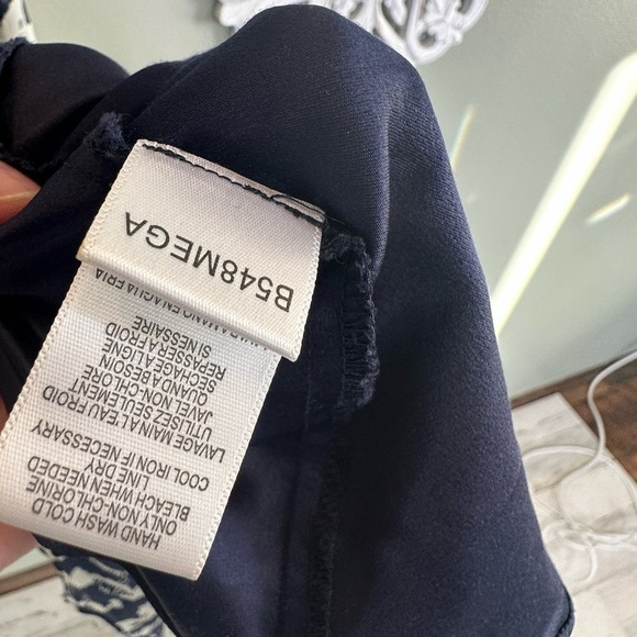 BCBGMaxAzria Silk Blue Floral Halter Dress Navy Midnight - Picture 8 of 10